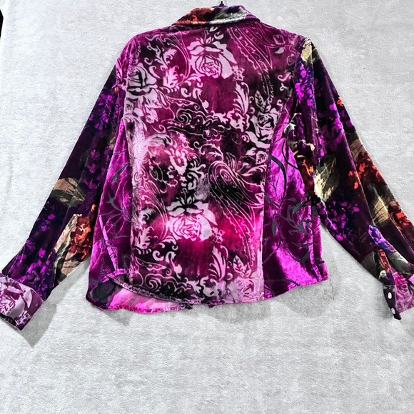 Coldwater Creek Tops - Coldwater Creek Velvet Burnout Blouse Large Whimsigoth Eclectic Artsy Faiirycore
